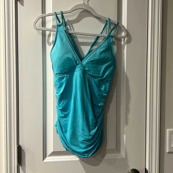 La Blanca Light Blue Womens Tankini Top Size 12 - Picture 1 of 3